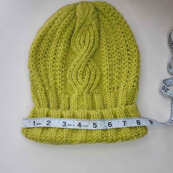 Free People Knit Hat Chartreuse Acrylic - Picture 6 of 9